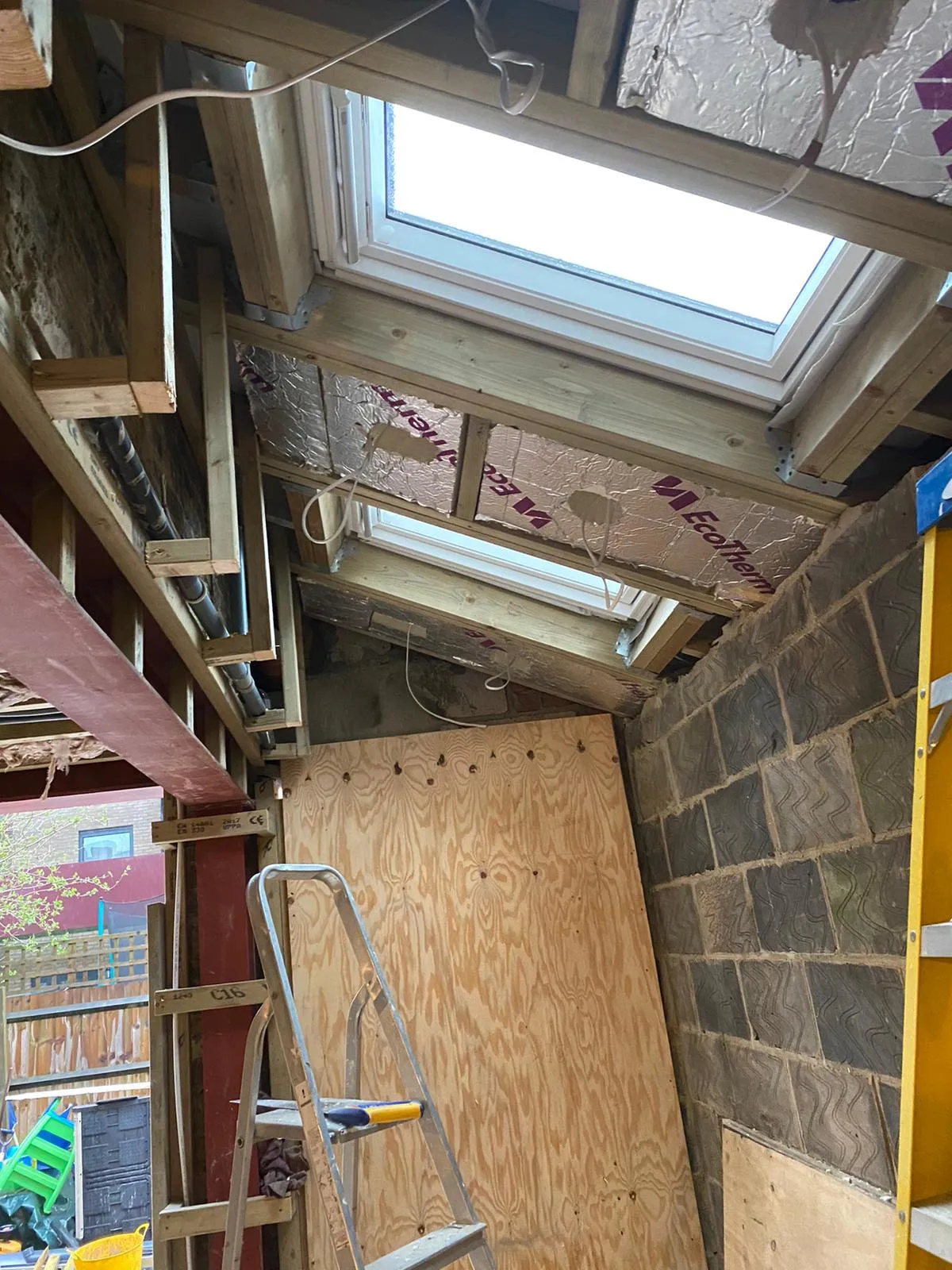 Skylight and roof framing with insulation