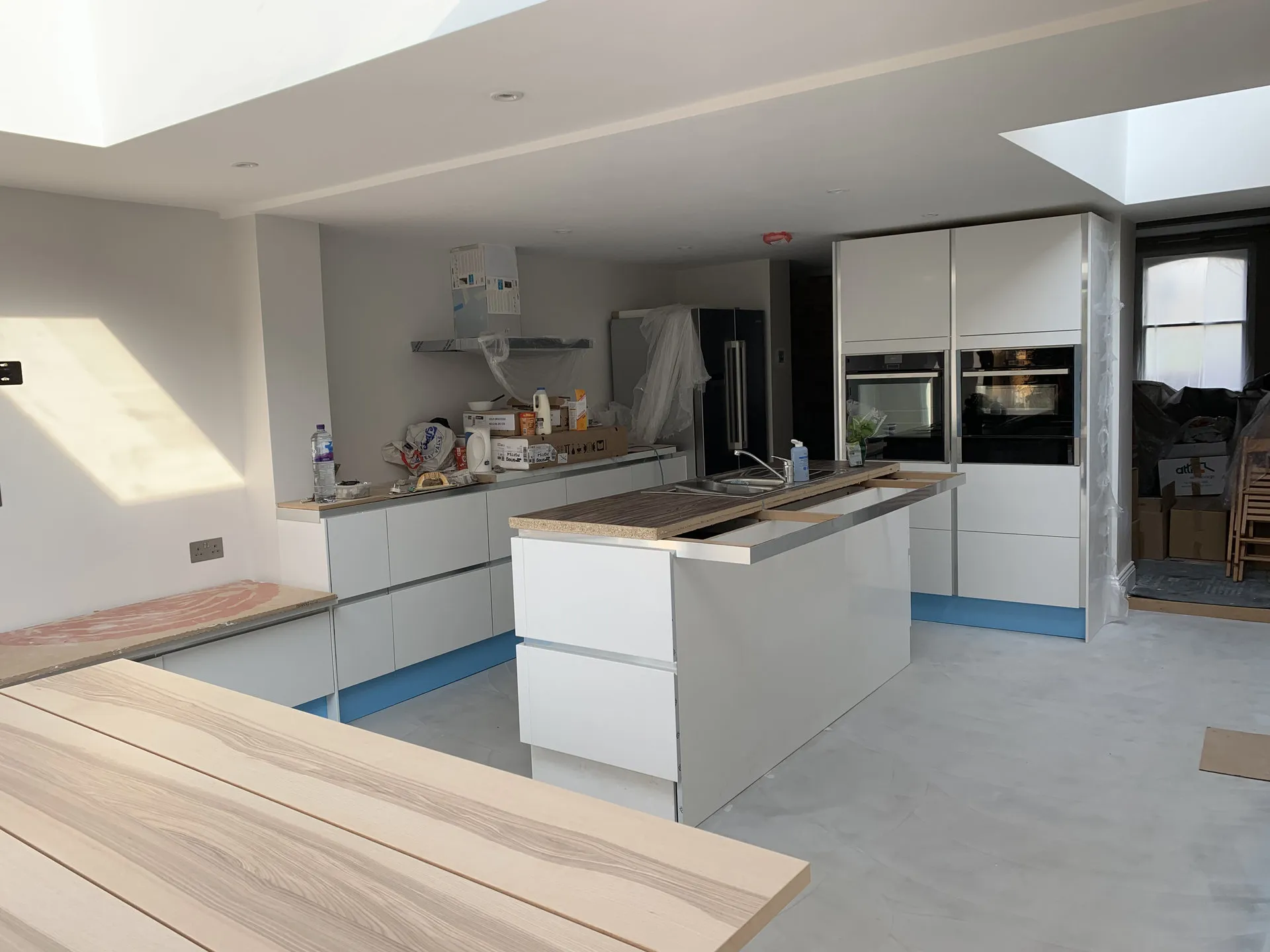 Kitchen installation in progress